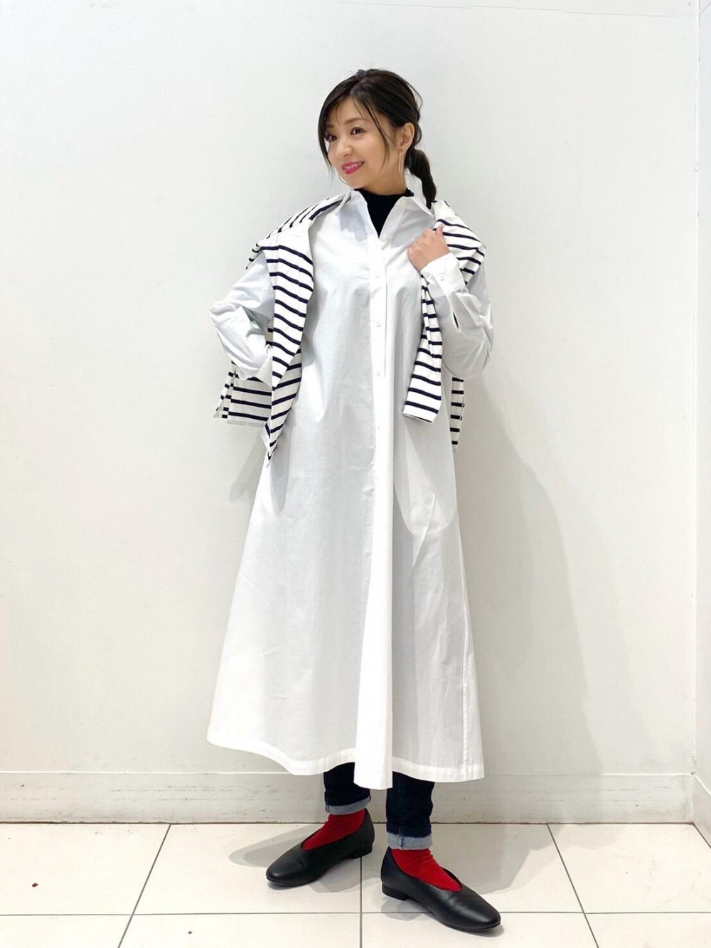 アイビープリント コンビ タートルネックワンピース トゥモローランド