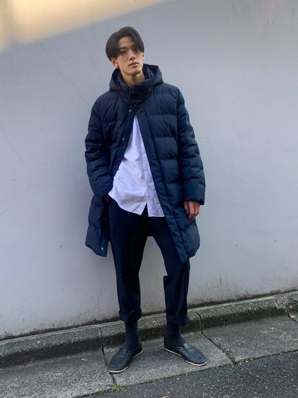 UNIQLO お買い得品 シームレスダウンコート 紺 ネイビー L UNIQLO