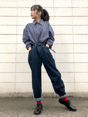 ユニクロ公式 | レザーコンビネーションストライプベルト