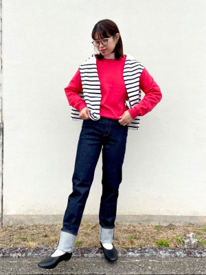 ユニクロ公式 | スリムストレートハイライズジーンズ（丈78.5cm）