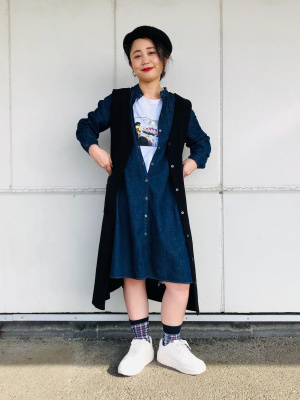 ユニクロ公式 | GIRLS ギャザーデニムワンピース（長袖）