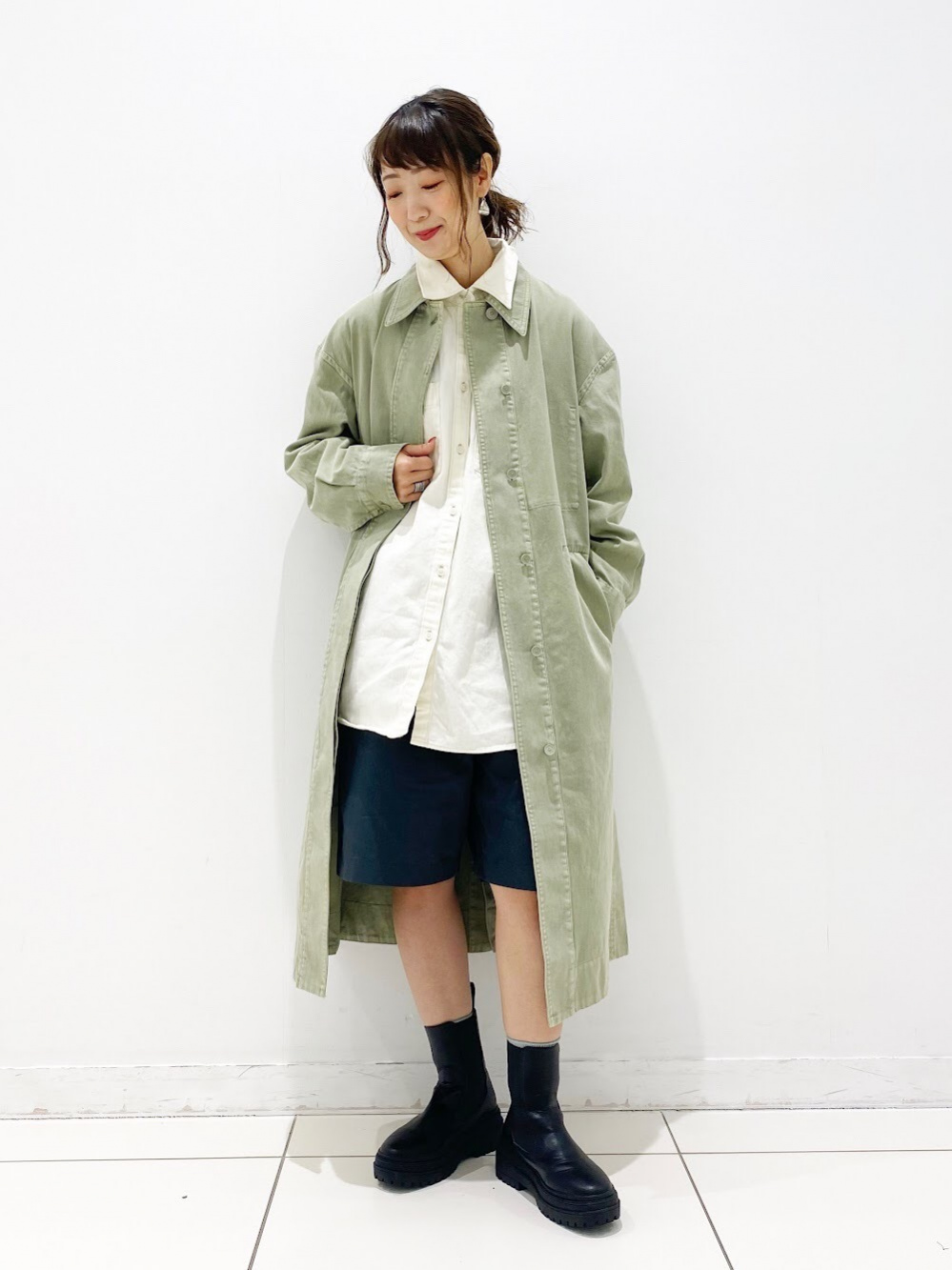 シャツコート の着用コーディネート ユニクロ