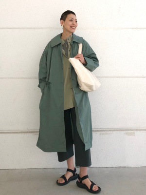 UNIQLO - 【新品】UNIQLO U ナイロンコート（グリーン）の通販