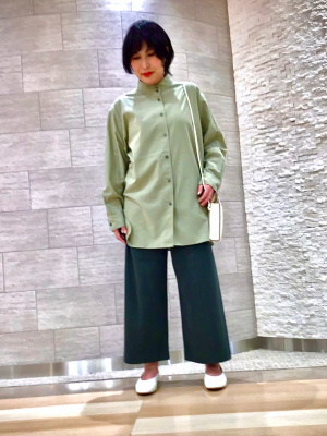 ユニクロ公式 | スタンドカラーロングシャツ（長袖）