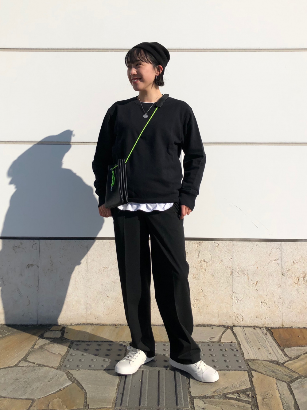 スムースコットンシャツテールT（長袖）」の着用コーディネート