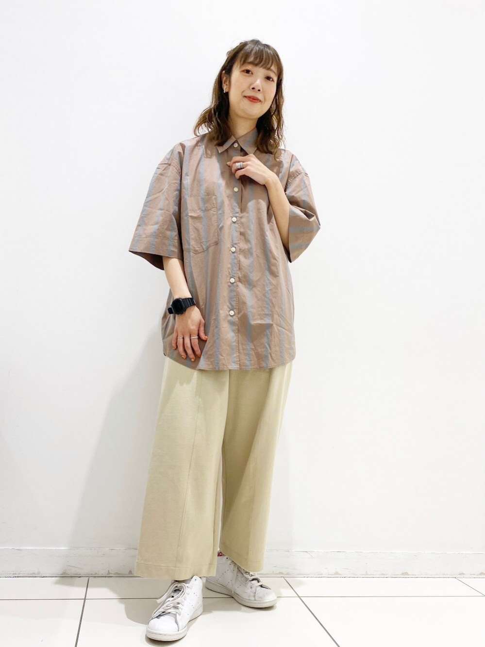 ボクシーT（半袖）、ガウチョパンツ」の着用コーディネート