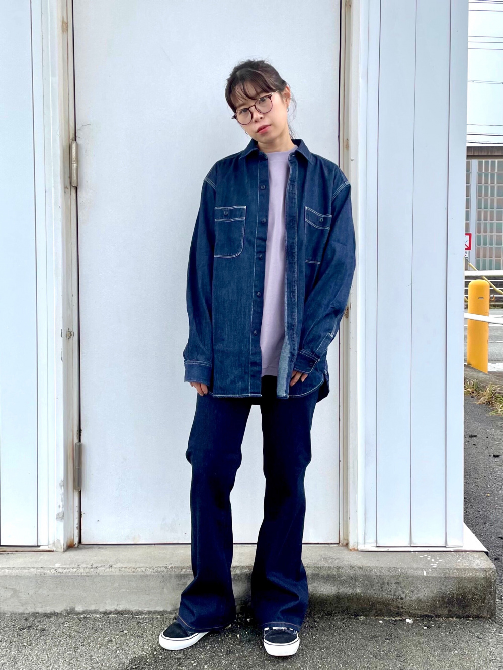 エアリズムコットンオーバーサイズtシャツ 5分袖 エアリズムuvカットフルジップパーカ 長袖 の着用コーディネート ユニクロ