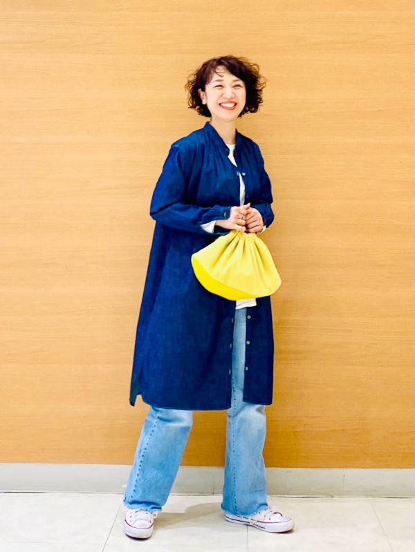 GIRLS ギャザーデニムワンピース（長袖）の着用コーディネート一覧