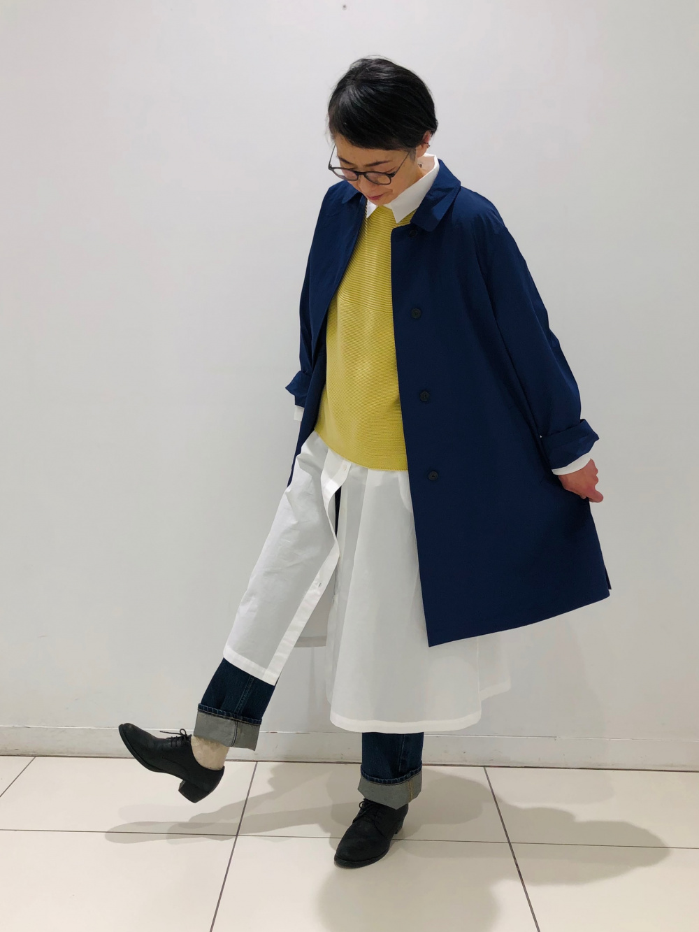 シャイニーレーヨンロングシャツワンピース（長袖）、モックネックプル
