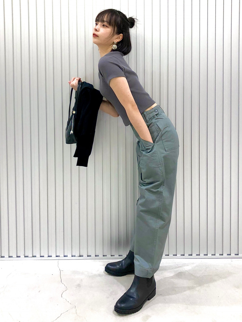 オーバーシャツジャケット ストライプtシャツ 半袖 の着用コーディネート ユニクロ