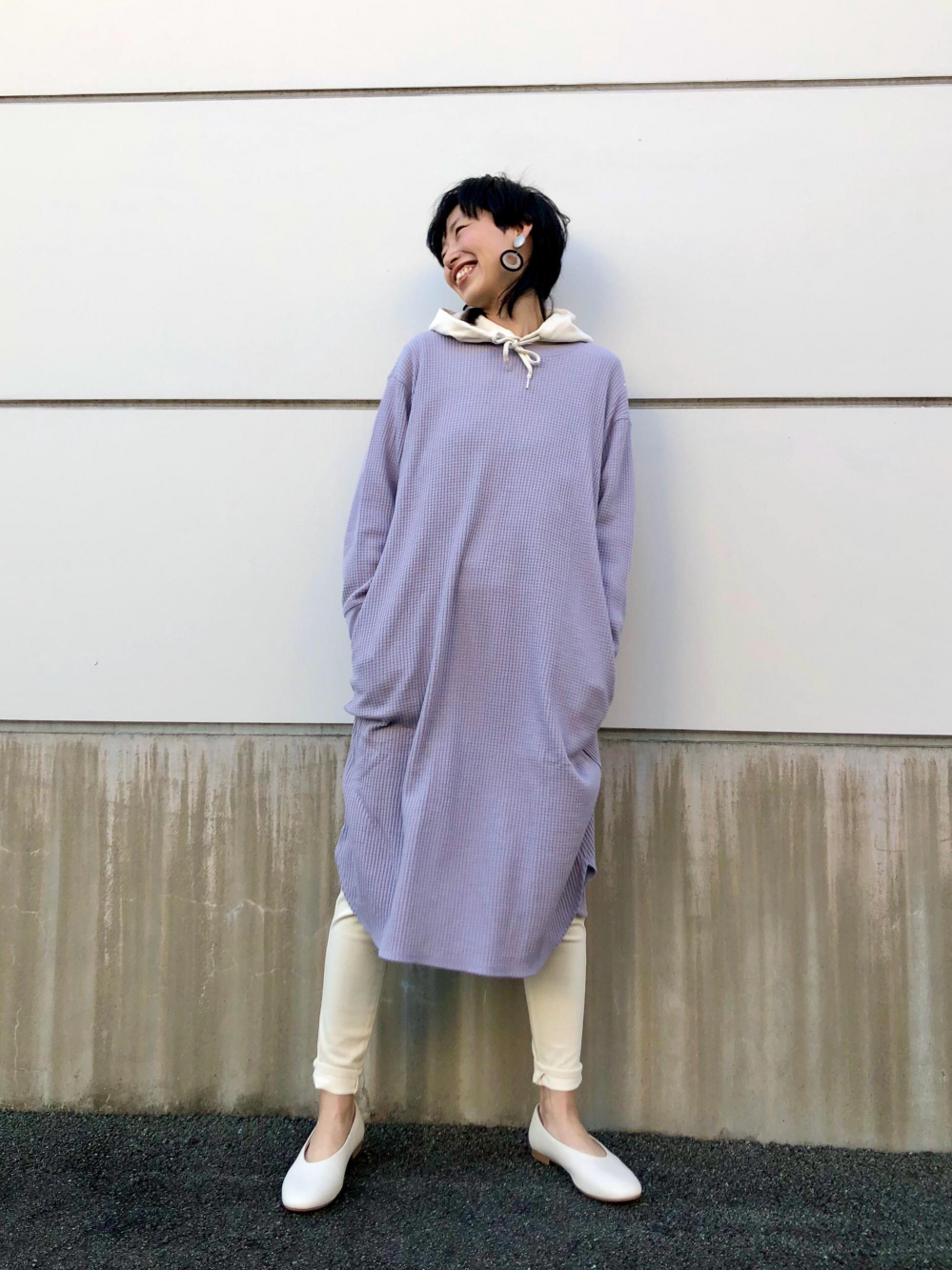 コットンギャザーチュニック（7分袖）、ウルトラストレッチ
