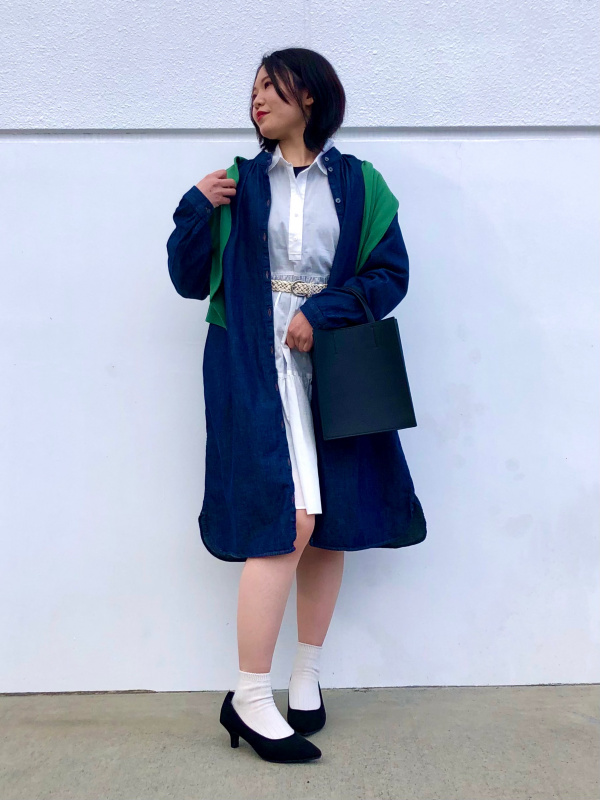 GIRLS ギャザーデニムワンピース（長袖）の着用コーディネート一覧