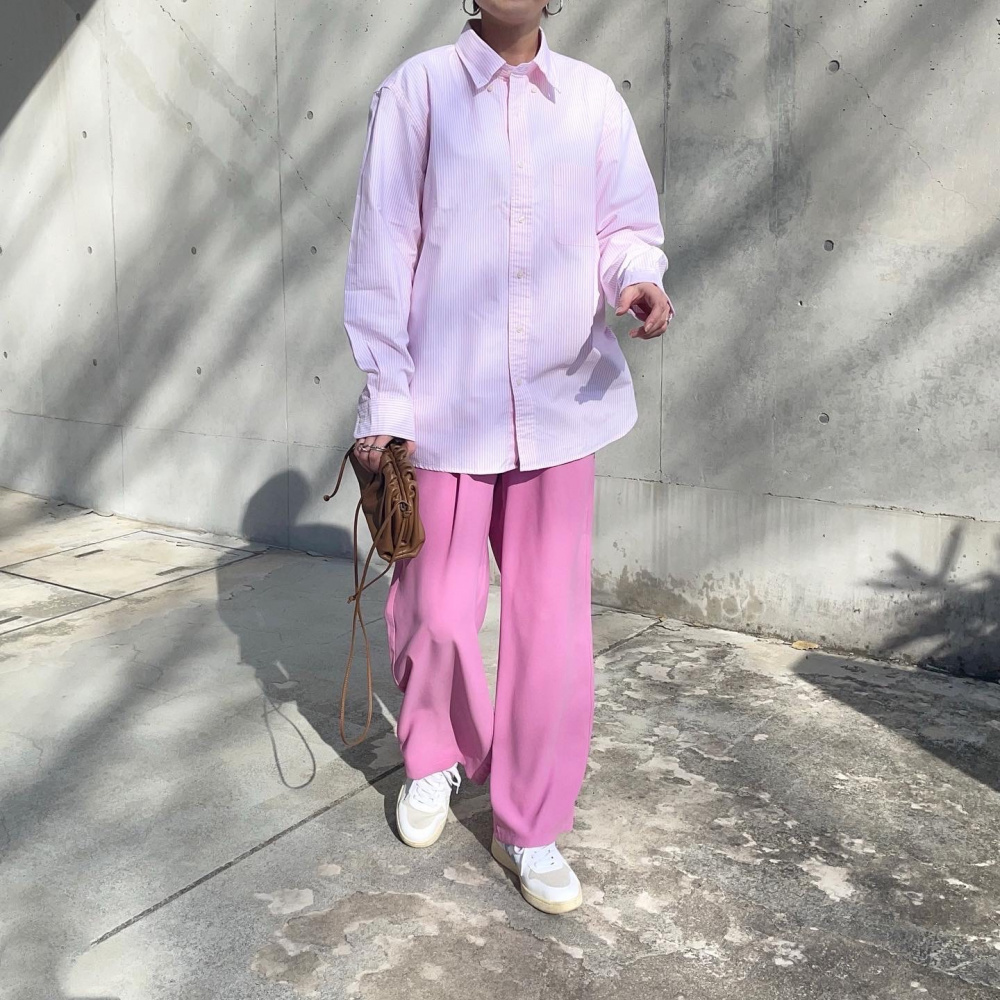 オックスフォードストライプシャツ 長袖 の着用コーディネート ユニクロ