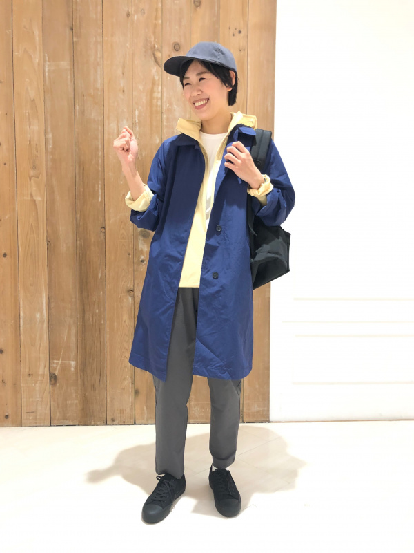 ポケッタブルスリットハーフコート（レディース）の着用コーディネート