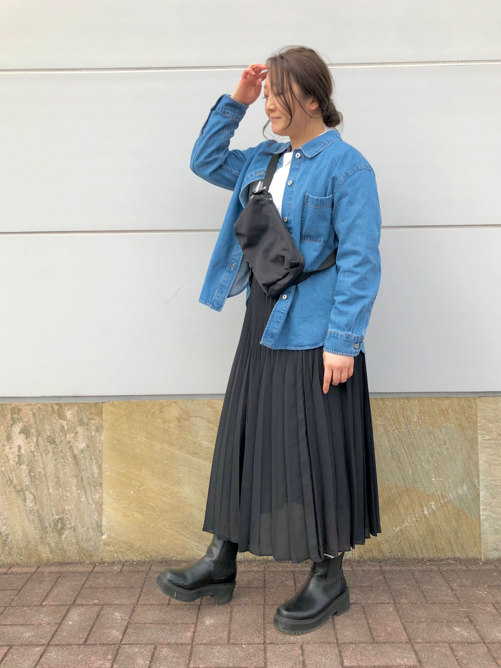 ユニクロ　ストレッチテーラードジャケット　ストレッチスカート　セット ストレッチテーラードジャケット/2つボタン、プリーツスカート(丈標準