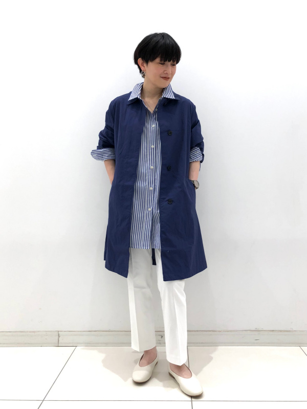 ポケッタブルスリットハーフコート（レディース）の着用コーディネート