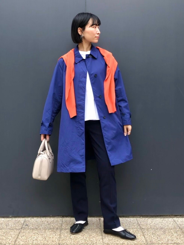 ポケッタブルスリットハーフコート（レディース）の着用コーディネート