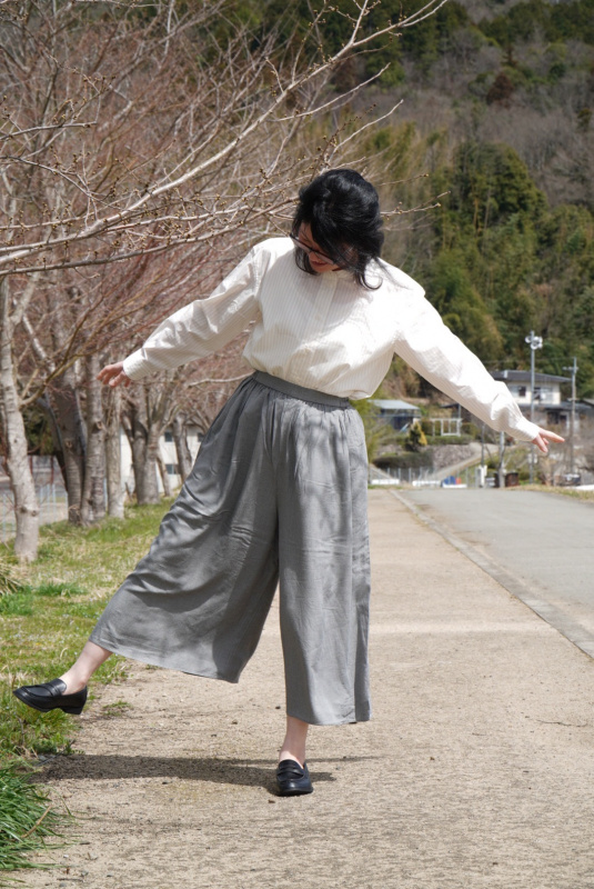 ギャザースカートパンツ 丈短め40 42cm Women ユニクロ