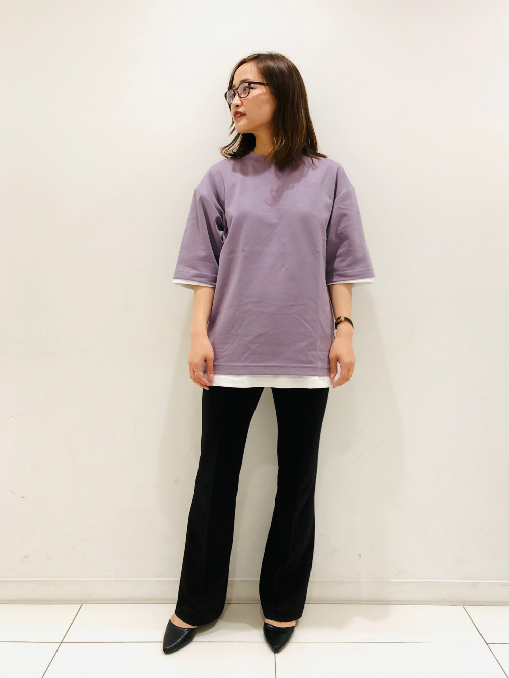 エアリズムコットンオーバーサイズtシャツ 5分袖 エアリズムコットンオーバーサイズtシャツ 5分袖 の着用コーディネート ユニクロ