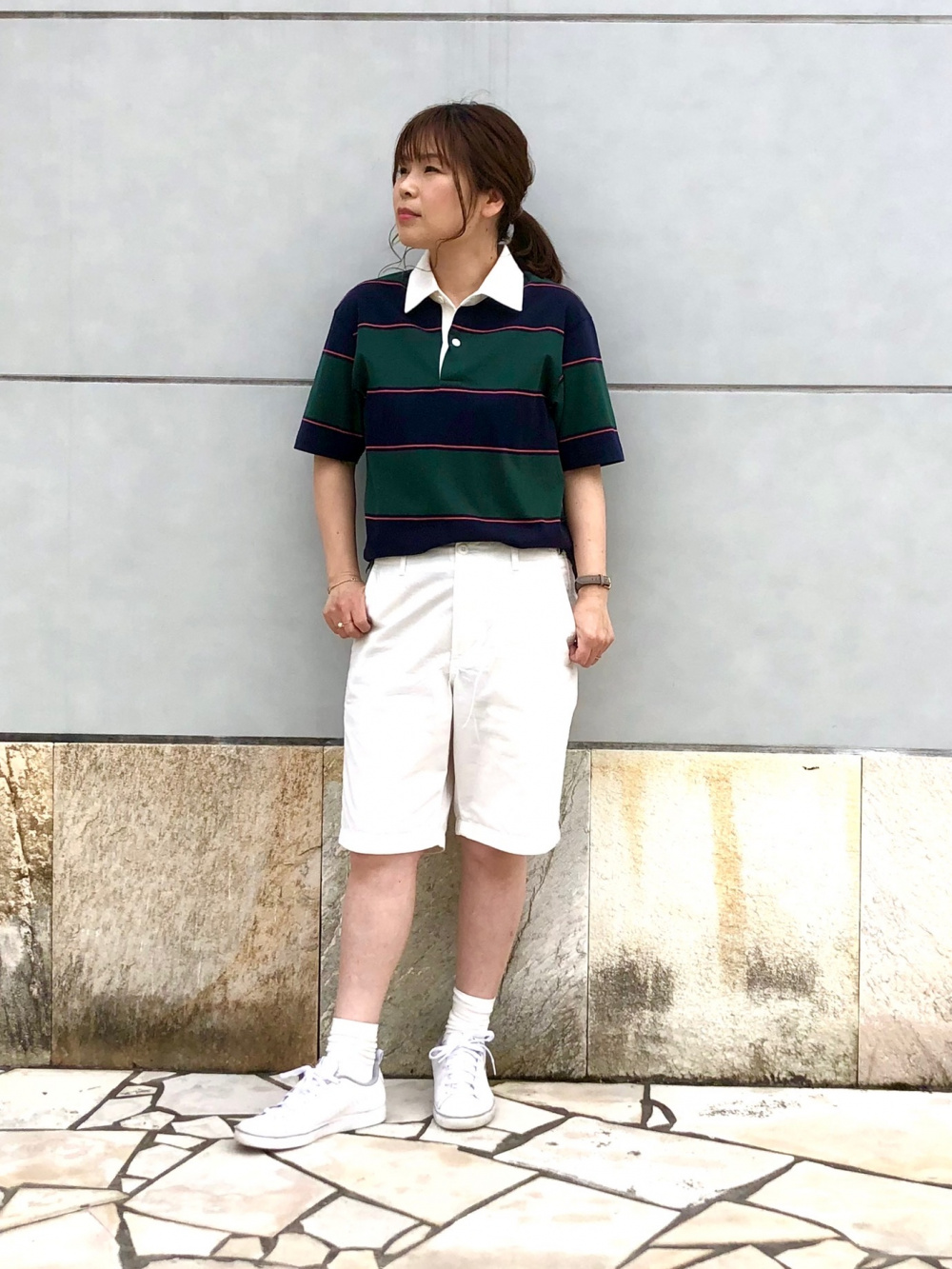 ラガーポロシャツ（半袖）、チノショートパンツ（丈24～27.5cm）」の