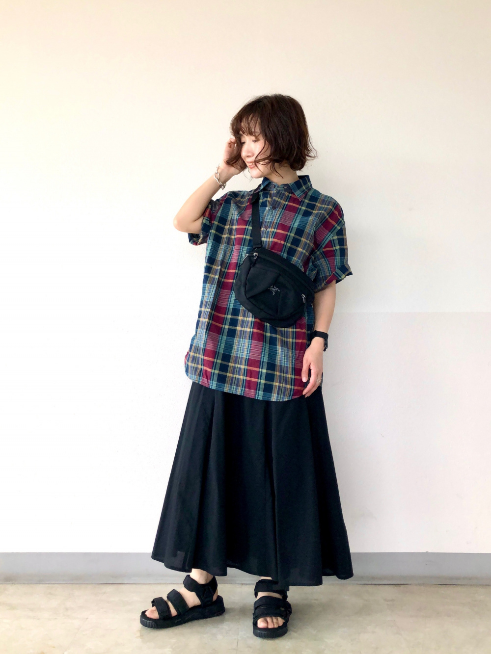 ポケモン ミーツ アーティスト 22 春夏 Ut グラフィックtシャツ コイキング 半袖 レギュラーフィット マドラスチェックプルオーバーシャツ 半袖 の着用コーディネート ユニクロ