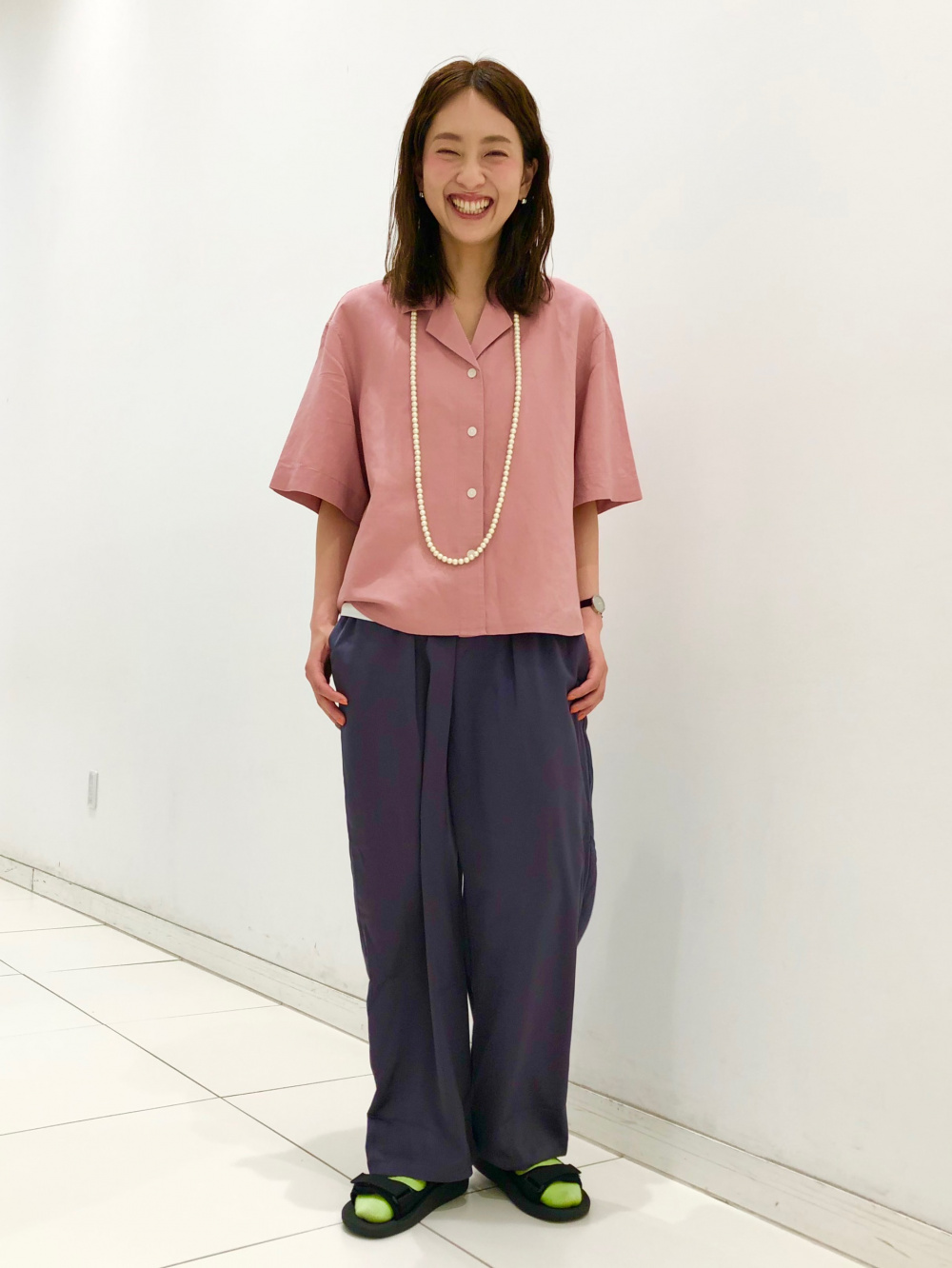 T N様 C5979 Tシャツ×シルクサテンパンツコーデ Fine Tシャツ×シルクサテンパンツコーデ（sold out） | FITTING LOG
