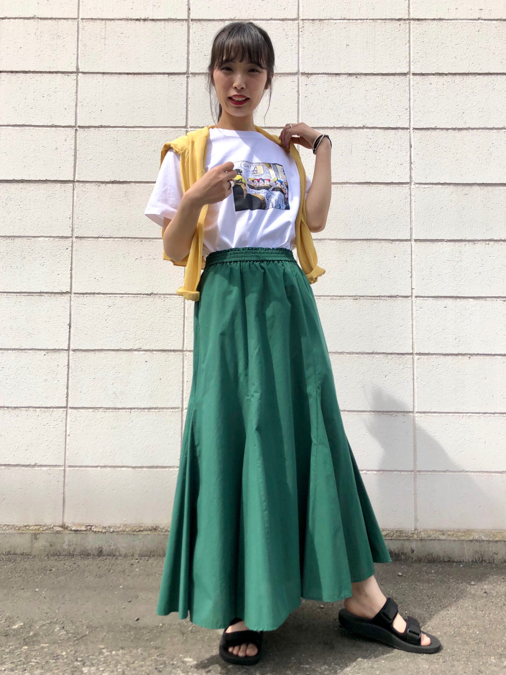 Girls ストライプシャツワンピース 長袖 ディズニー メモリーズ Ut グラフィックtシャツ 半袖 レギュラーフィット の着用コーディネート ユニクロ