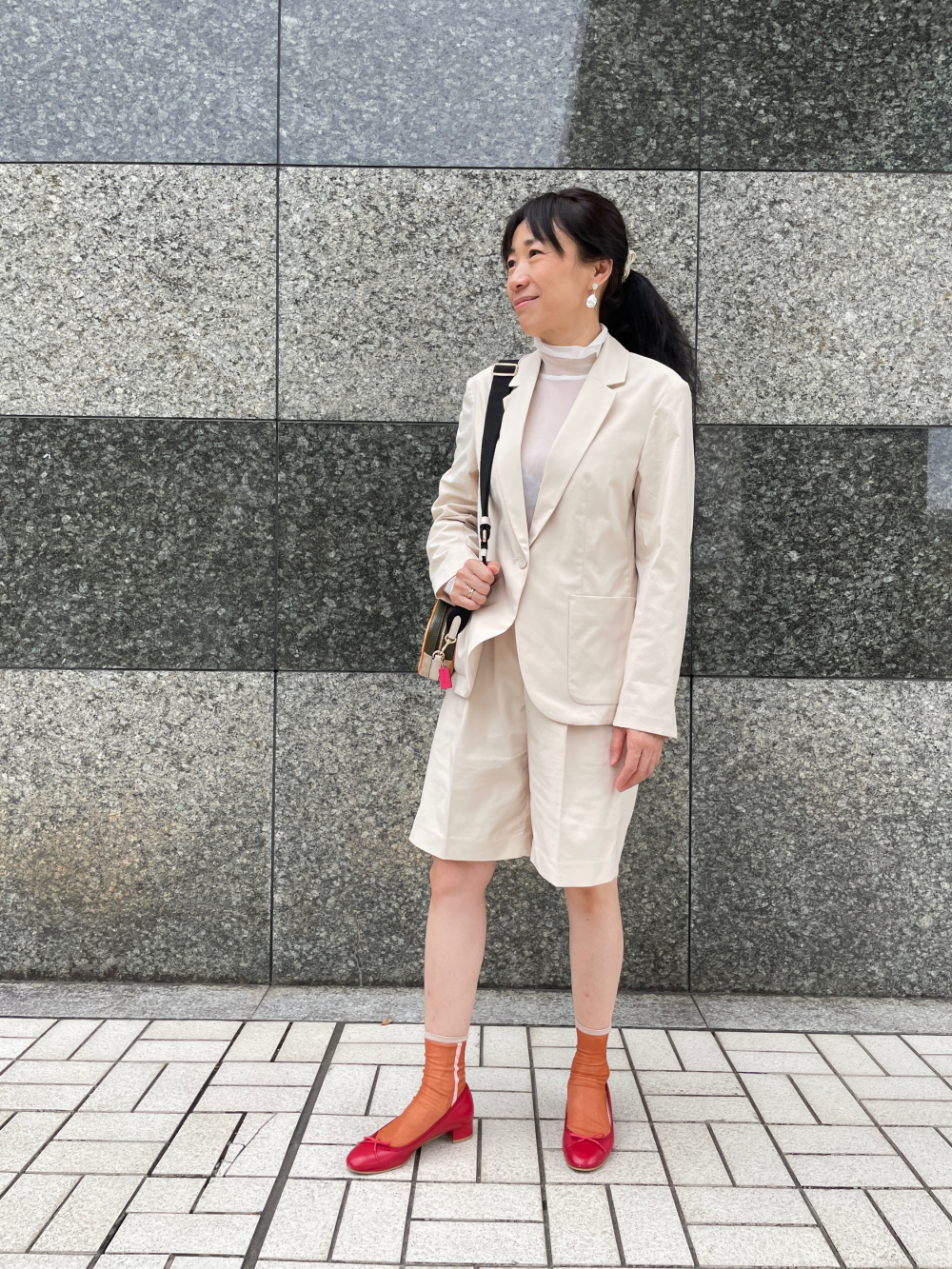 感動ジャケット セットアップ可能、感動タックイージーショート