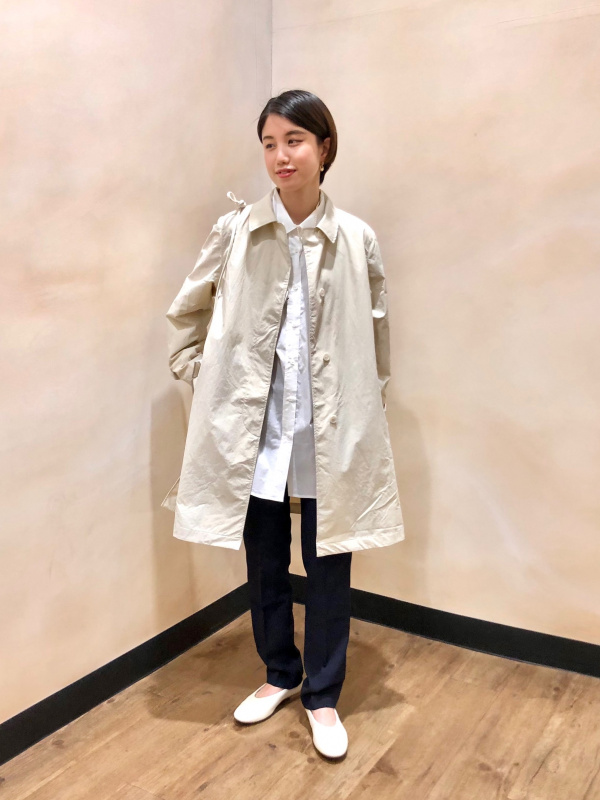 ポケッタブルスリットハーフコート（レディース）の着用コーディネート