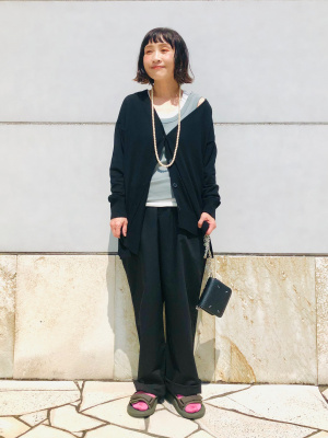ユニクロ公式 | リネンブレンドタックワイドパンツ（丈標準67