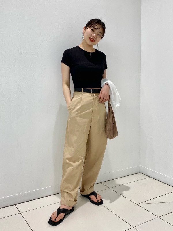 リネンブレンドタックワイドパンツ 丈標準67 69cm Women ユニクロ