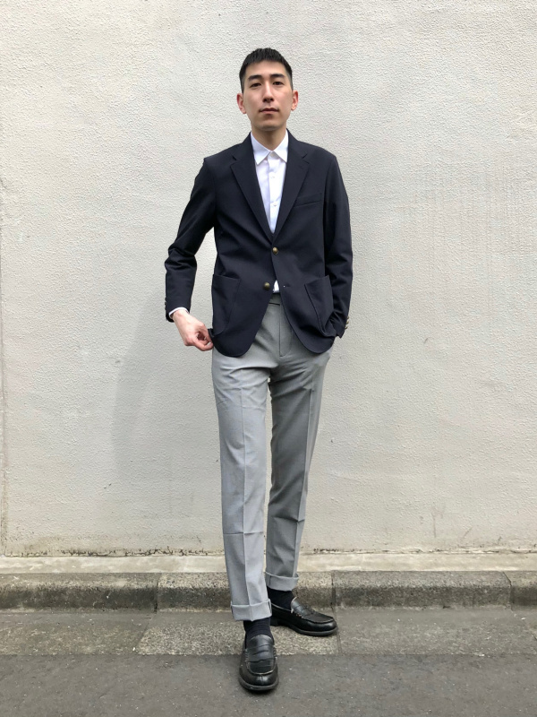 感動パンツ2WAYストレッチ（チドリ・丈85cm）（メンズ）の着用