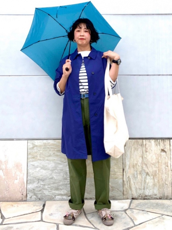 ポケッタブルスリットハーフコート（レディース）の着用コーディネート