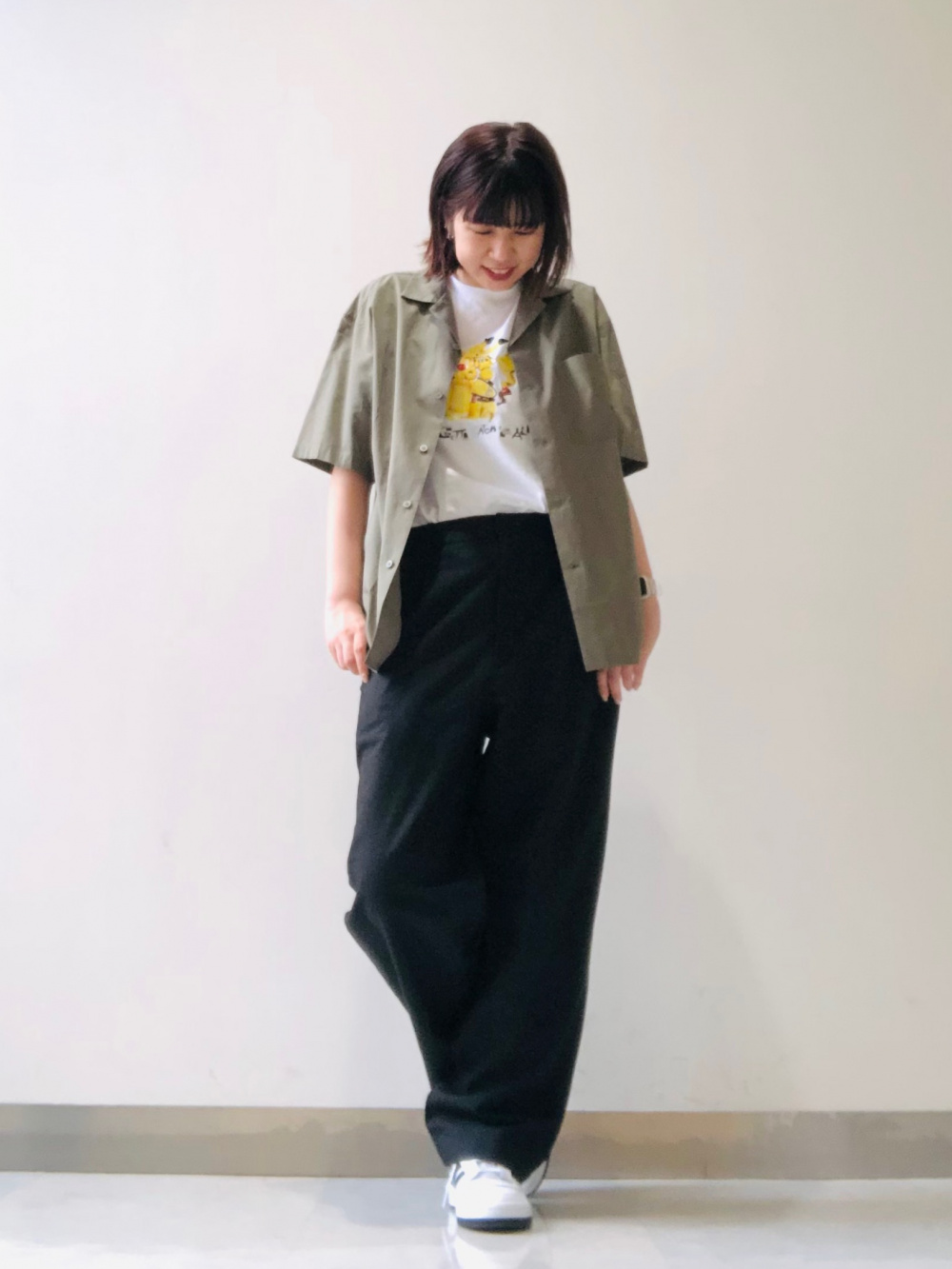 オープンカラーシャツ 半袖 の着用コーディネート ユニクロ