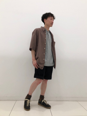 ユニクロ公式 | リネンブレンドオーバーサイズシャツ（5分袖）