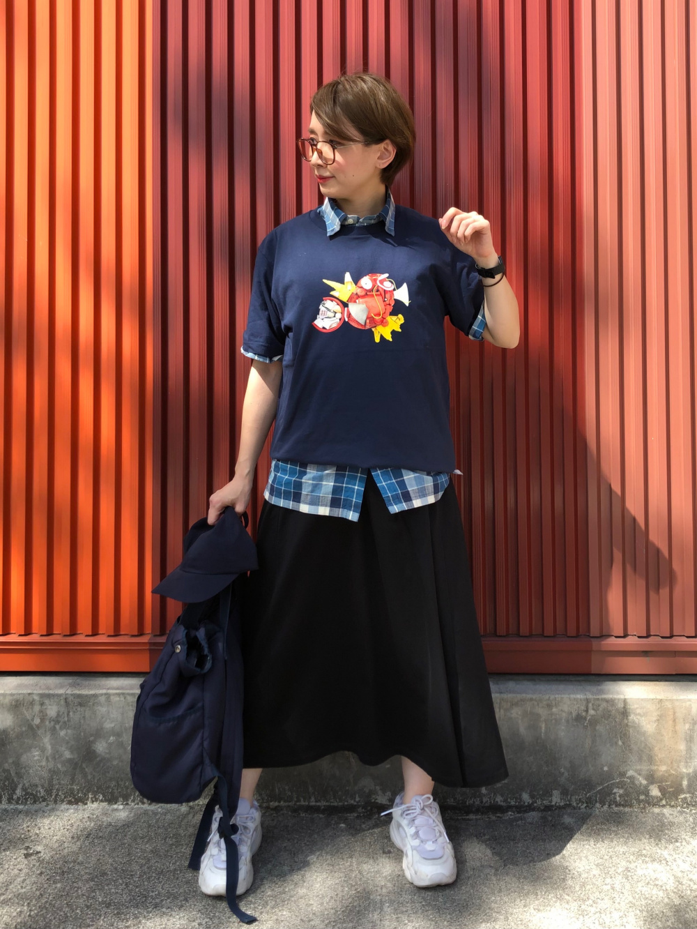 ポケモン ミーツ アーティスト 22 春夏 Ut グラフィックtシャツ コイキング 半袖 レギュラーフィット マドラスチェックシャツ 半袖 の着用コーディネート ユニクロ