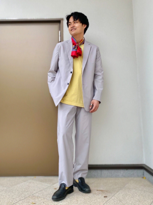 感動ジャケット セットアップ可能、オーバーサイズポケツキTシャツ/5分
