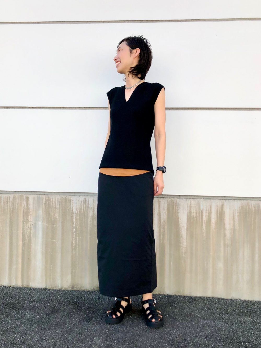 mame ユニクロ 3Dリブバックスリットスカート XS 新品 UNIQLO】エレガントなシルエットが◎「3D リブバックスリットスカート