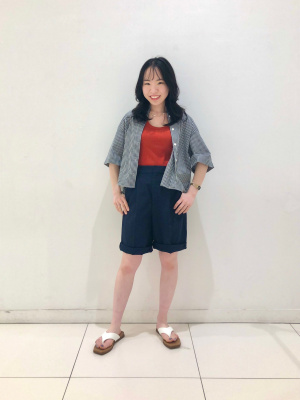 ユニクロ公式 | リネンブレンドバミューダパンツ（丈25cm）