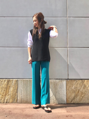 mame ノースリーブニット mame kurogouchi(マメクロゴウチ) 19SS SASH JAQUARD SLEEVELESS