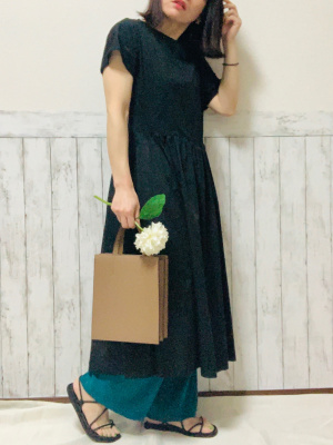 ユニクロ公式 | コンビネーションフレアワンピース（半袖・丈短め・106