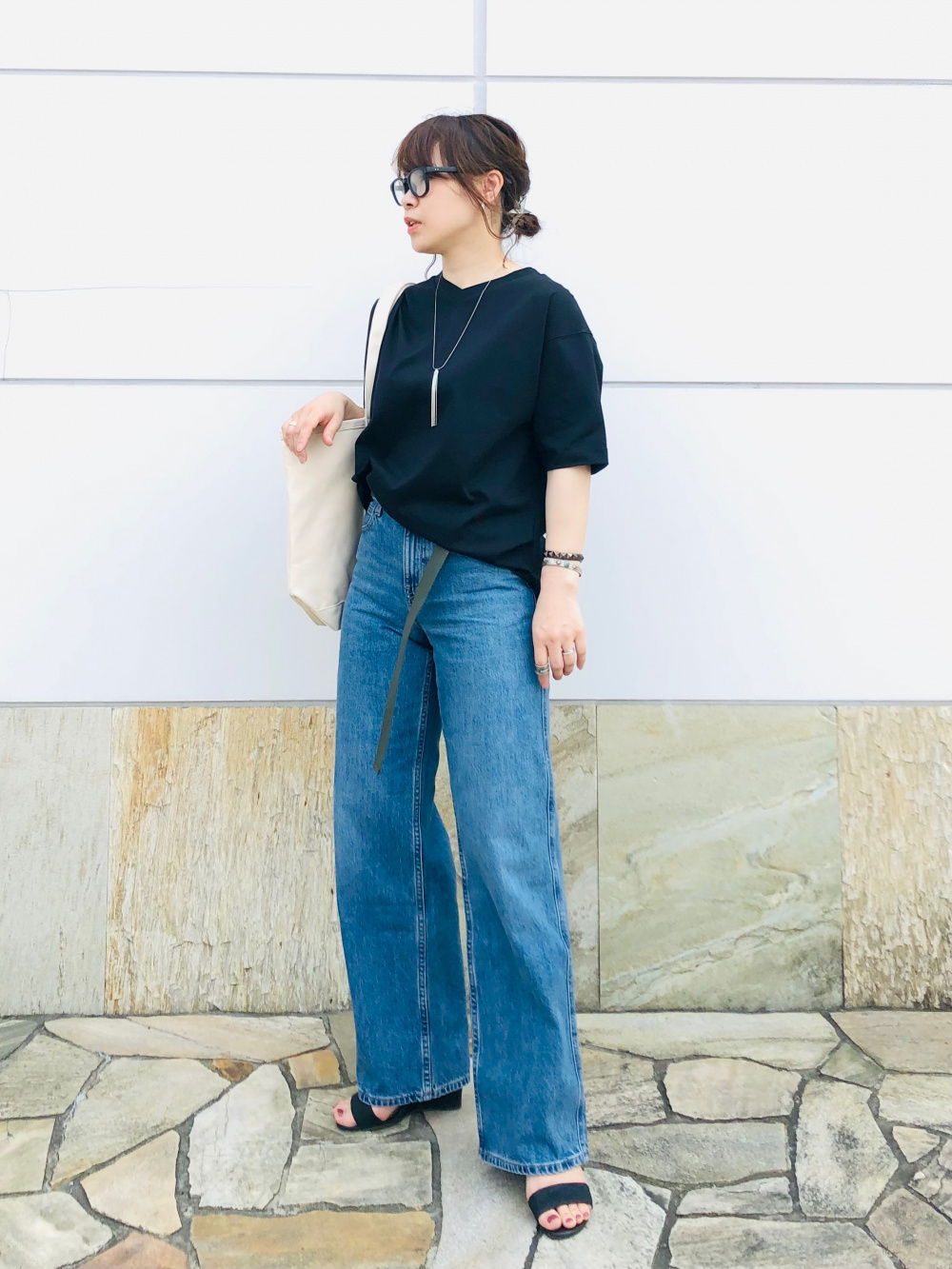 スウェットプルパーカ 長袖 フランネルチェックシャツ レギュラーカラー 長袖 の着用コーディネート ユニクロ