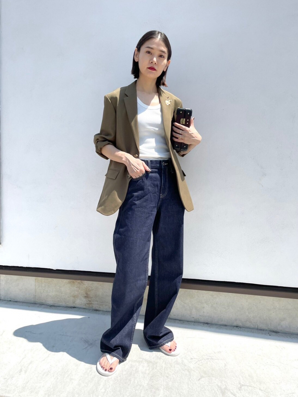 スウェットパンツ 丈標準66 68cm セットアップ可能 リブタンクトップ の着用コーディネート ユニクロ