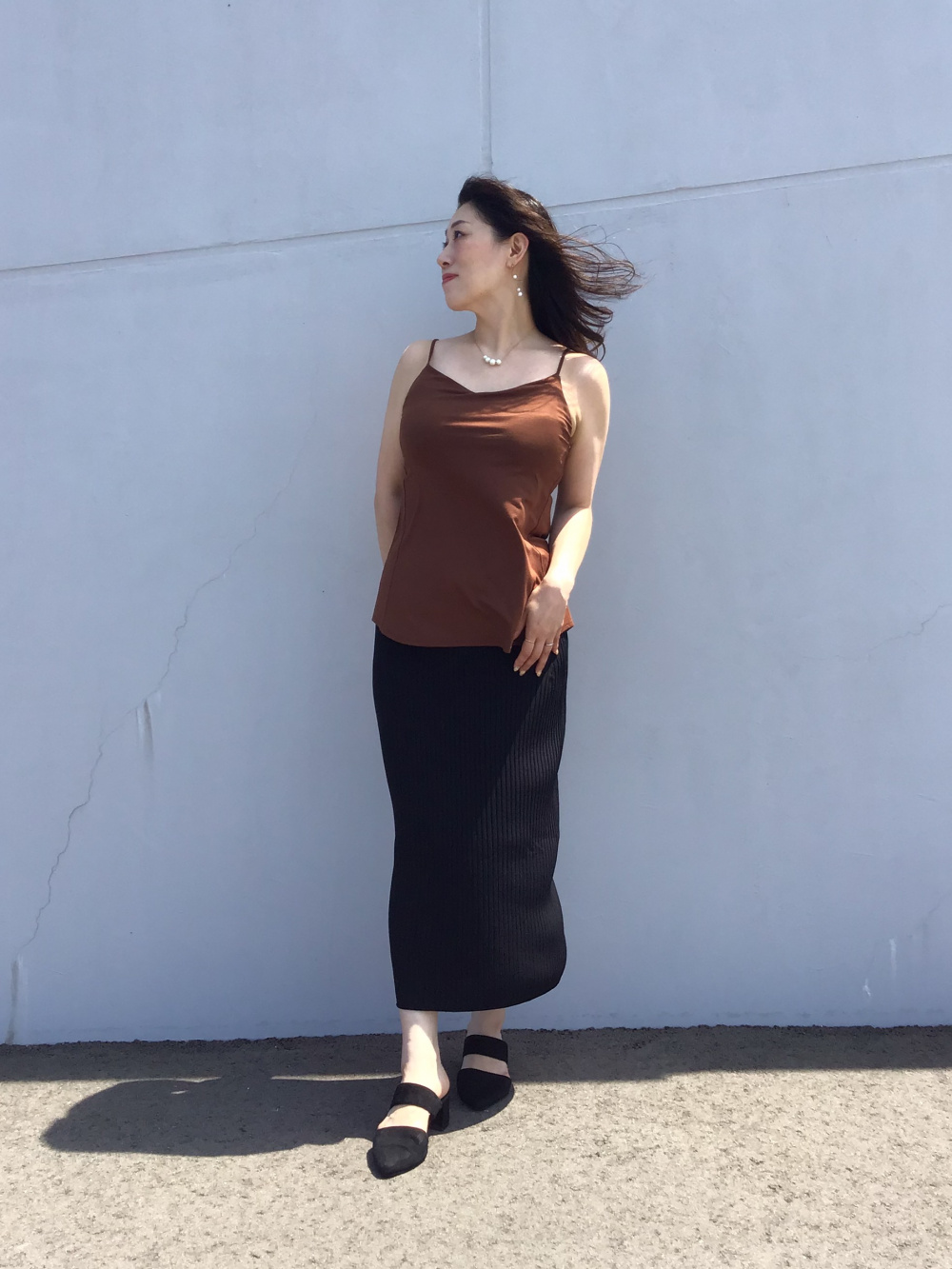 3Dノースリーブセーター（セットアップ可能）、3Dリブバックスリット