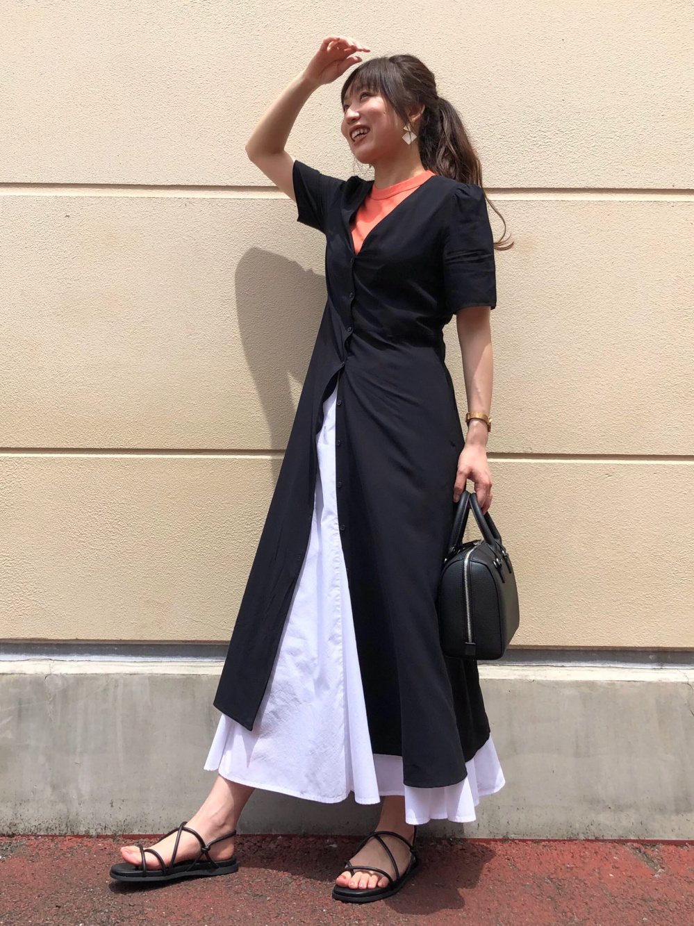 ユニクロ Uniqlo Lサイズ ビジネス フレアスカート レディース ワンピース 半袖 半袖フレアワンピース 後ろファスナー 紺色 人気大割引 レディース