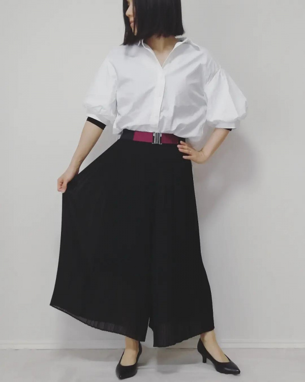 UNIQLO♡シフォンプリーツスカートパンツ♡S - 3
