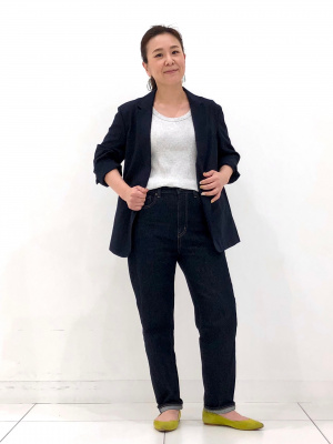 リネンブレンドジャケット 09 BLACK WOMEN XL - メルカリ