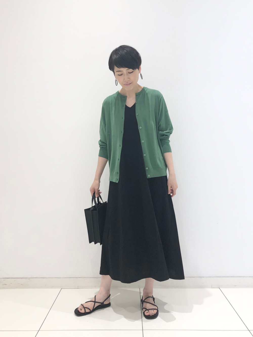 マーセライズコットンAラインワンピース（ノースリーブ・標準丈・120