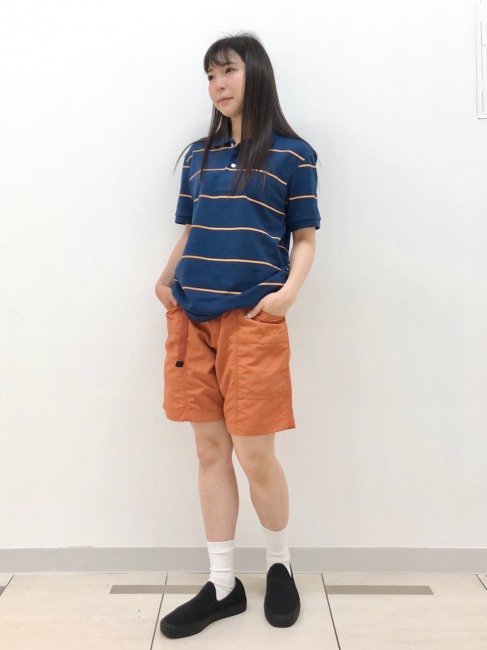 最近緑きてないな〜と思って メンズシャツを引っ張り出してきた