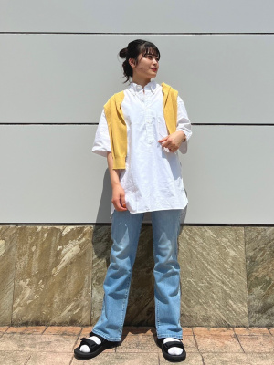 UNIQLOＣ フーデッドプルオーバーシャツ UNIQLO C フーデッドプルオーバーシャツ L ユニクロC - メルカリ
